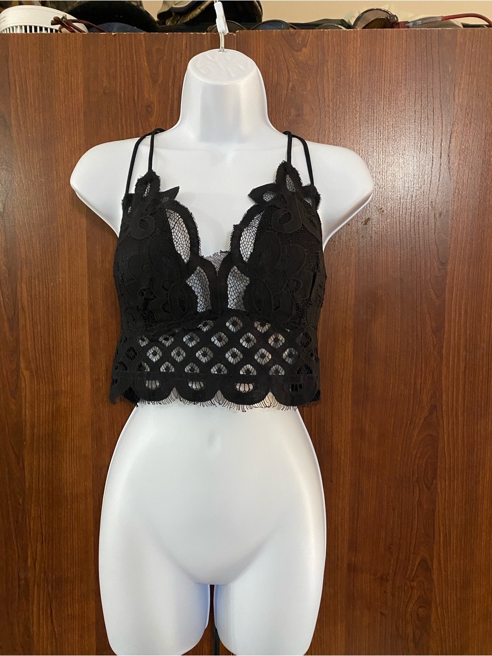 NWT Black Lace Bralette Crop Top - Women shirt 3x